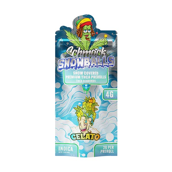 Schmack Snow Balls – 2ct (4g Total) THCa Diamond Covered Pre-Rolls
