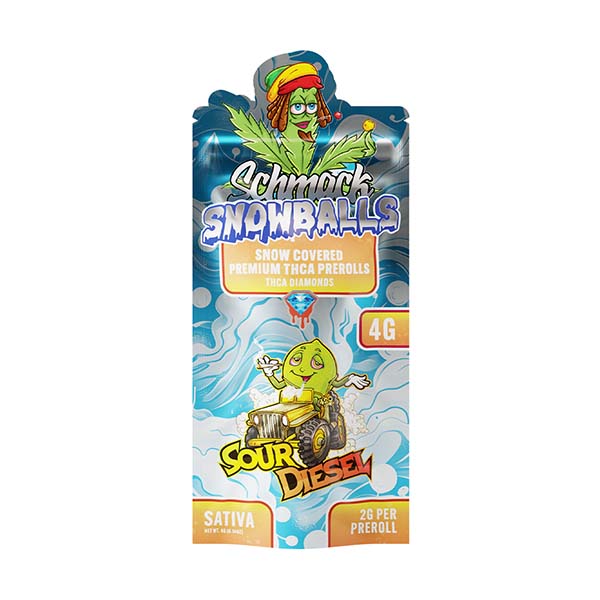 Schmack Snow Balls – 2ct (4g Total) THCa Diamond Covered Pre-Rolls