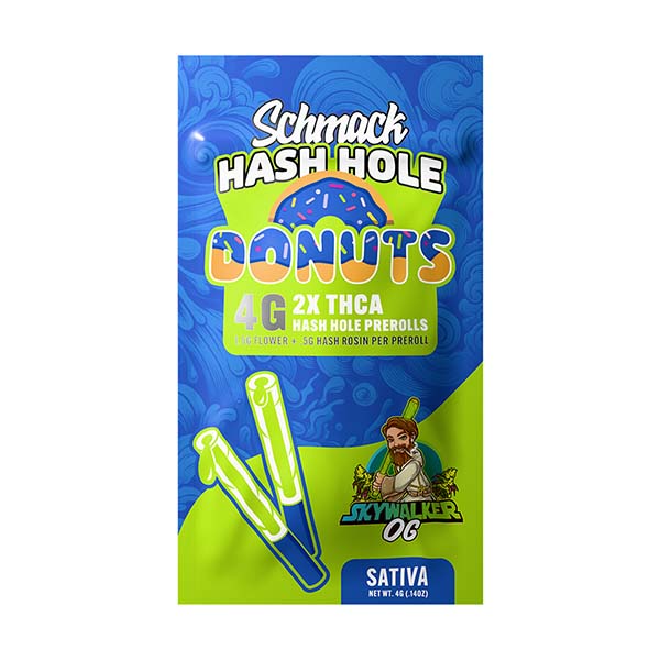 Schmack Donut Hash Hole – 2ct (4g Total) | THCa Infused Pre-Rolls with Hash Rosin